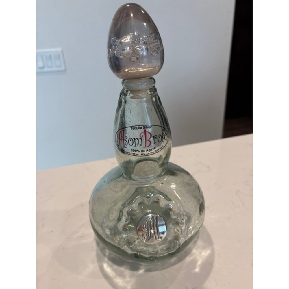 AsomBroso Tequila‎ Silver Empty Decanter Bottle Limited Edition Glass Stopper